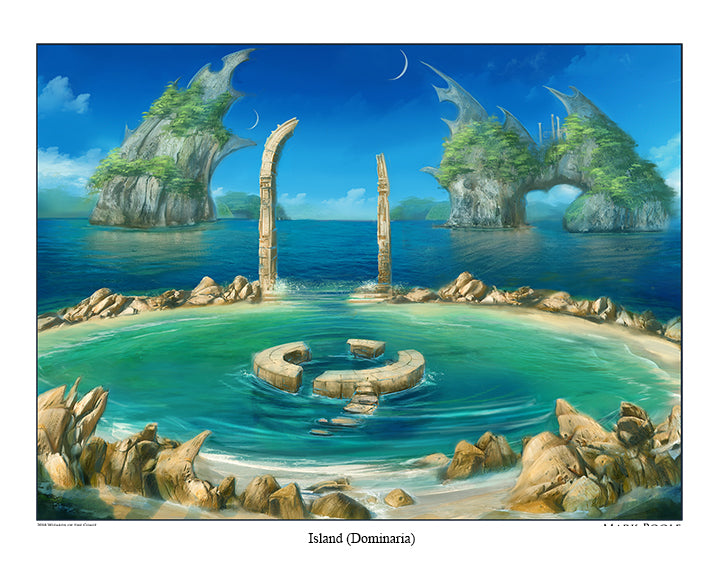 magic MTG 島 ISLAND 複製原画 サイン　Mark Poole Island (Dominaria) – Mark Poole Art